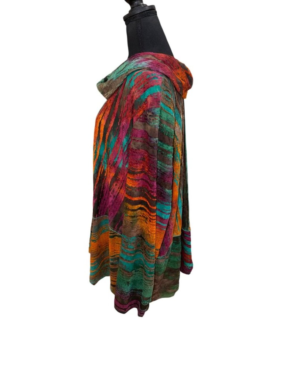 Ali Miles Artsy Boho Cowl Neck Relaxed Tunic Top Plus Size Womens 3X Multicolor - Picture 4 of 9